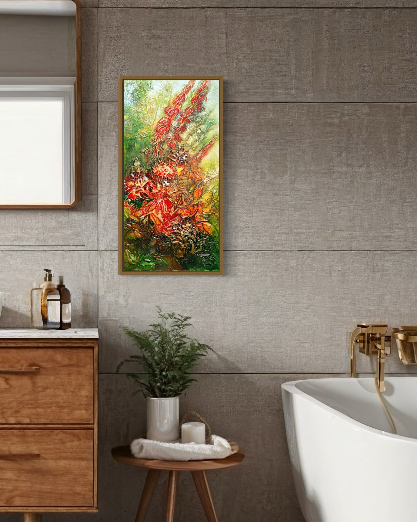 Art contemporain, artiste québécoise. Joliette, Qc. Peinture paysage végétale.