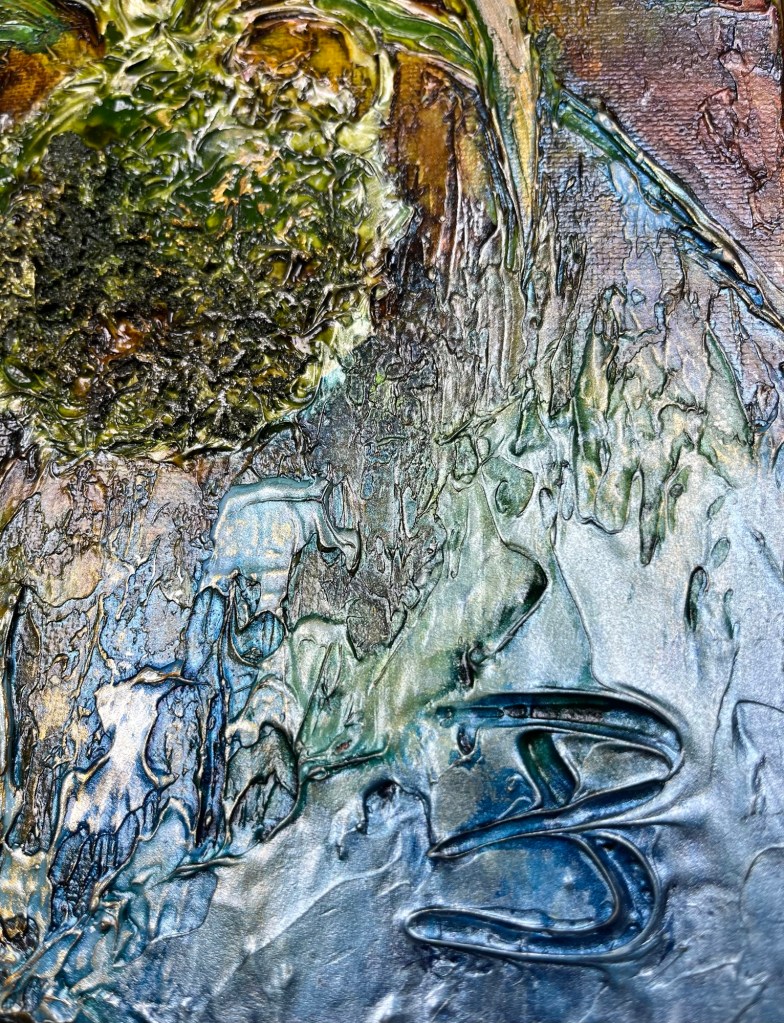 Kokedama araignée détail oeuvre de Josée Perreault JP gravé mortier